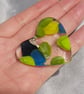 Fused Glass Pocket Heart - blue green - Image 2
