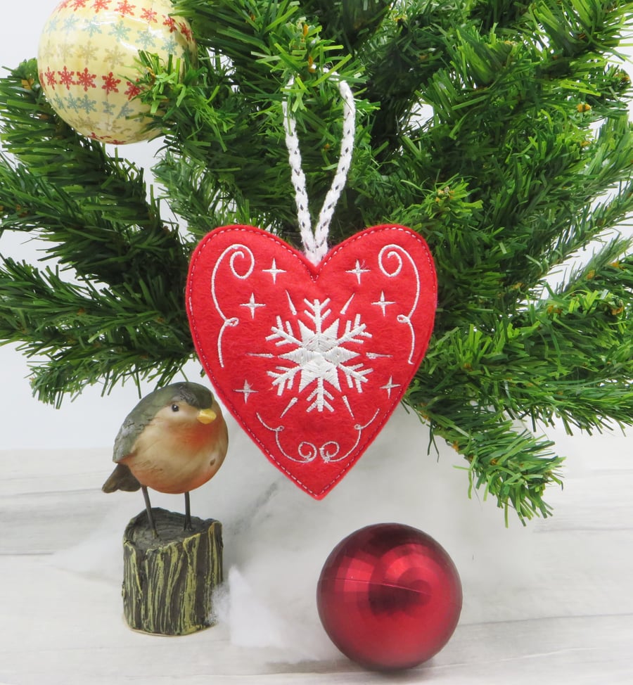 Embroidered Felt Christmas Decoration, Personalisable Tree Ornament
