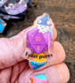 D&D Cat Acrylic Pin Badge, Tabletop RPG Dice Brooch, Nerdy Gamer Gift  - Image 5