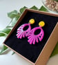 Aztec Sunbeam Earrings - Purple & Yellow  - Image 7
