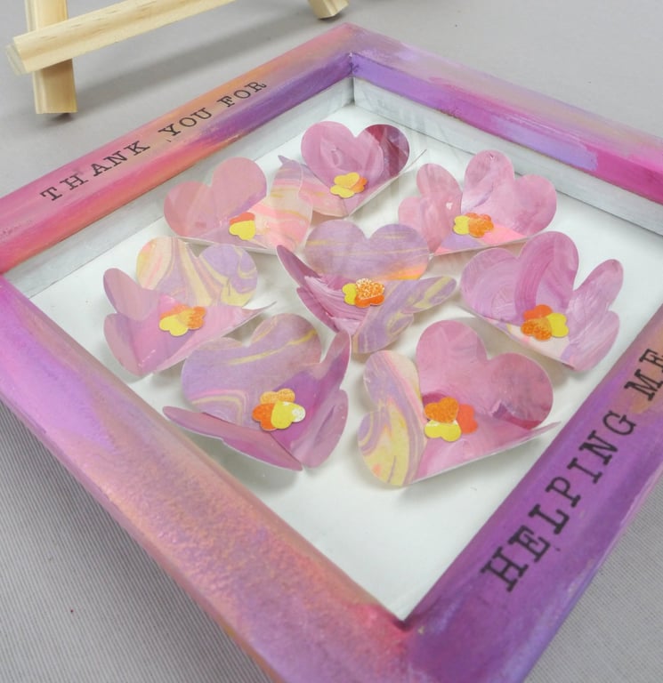 Teacher Frame, Thank You Frame, Framed Flowers, Thank You Gift
