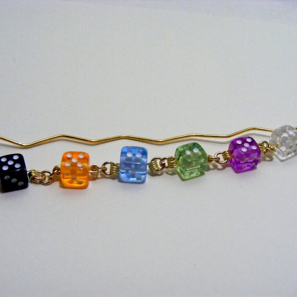 Multi Colour Dice Bookmark