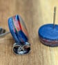 Deep blue and red polymer clay studs 10mm - Image 6