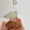 Cute Sea Glass Bird With A Heart Balloon On Driftwood - Gift For The Home