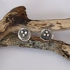Nest Stud Earrings, Oxidised Silver Nature Inspired Jewellery