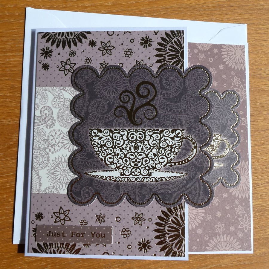 Tea Cups Birthday Card - Just For You