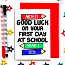 Personalised First Day of School Card – Good Luck for a New School Year