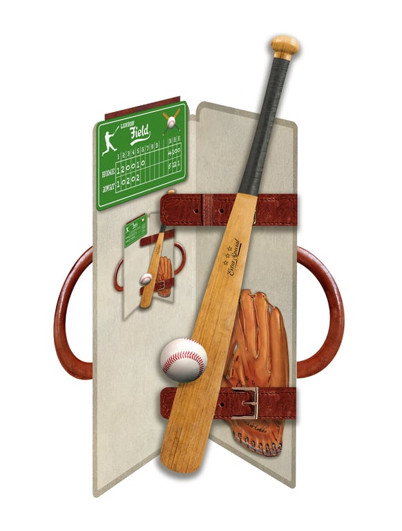 Baseball 3D sports greeting card