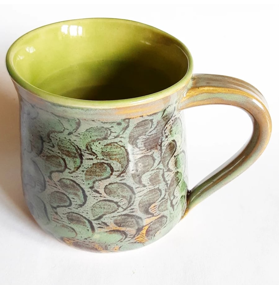 Patterned Mug - Hand Thrown Stoneware Ceramic Mug