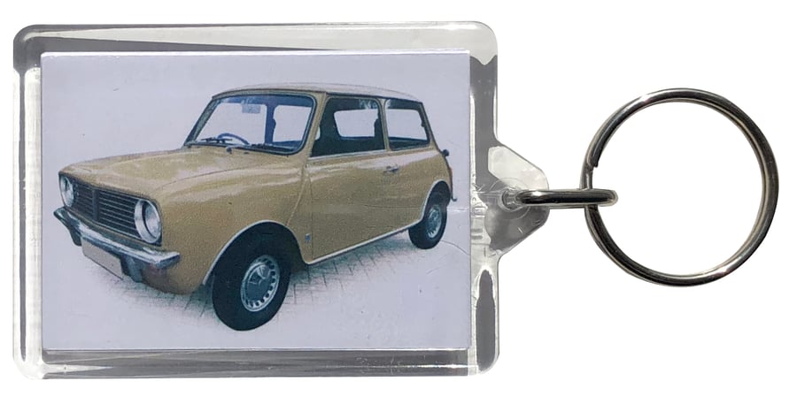 Mini Clubman 1.0l 1975 - Keyring with 50x35mm Insert - Car Enthusiast