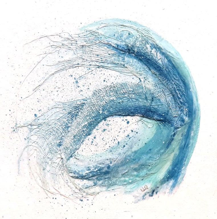 Spindrift & Spume II coastal wave mixed media art small scale picture series