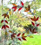 Stained Glass Autumn Wreath Suncatcher - Handmade Window Decoration - Image 1