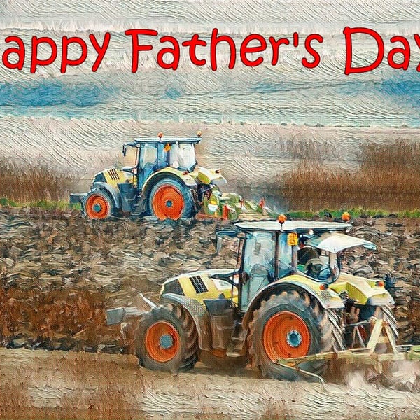Father's Day Card Tractors