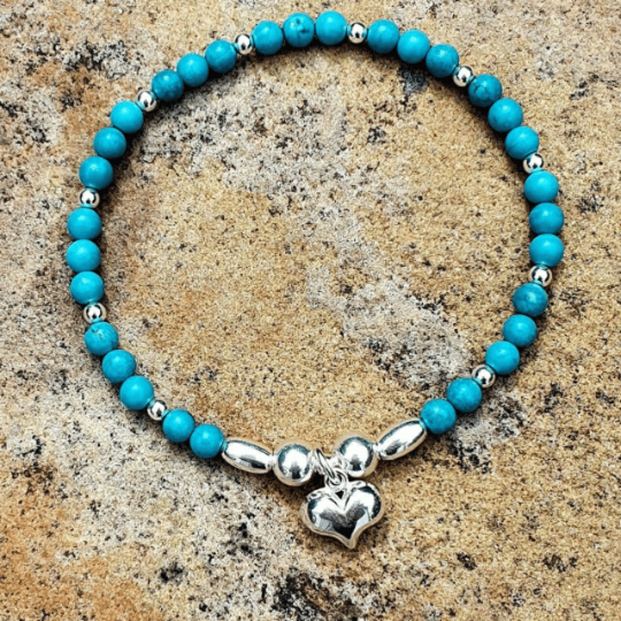 TURQUOISE bracelet, Anxiety BRACELET, Good Luck... - Folksy