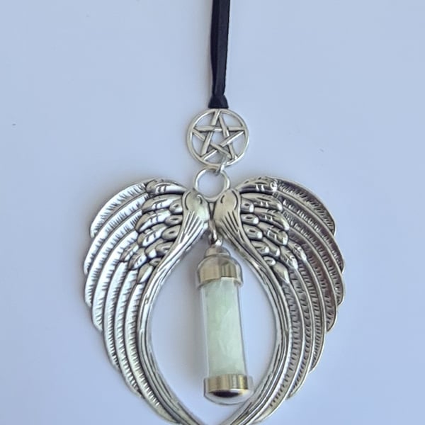 Gorgeous Angel Wings Ornament with Glow Capsule and Pentacle Charm -Type A
