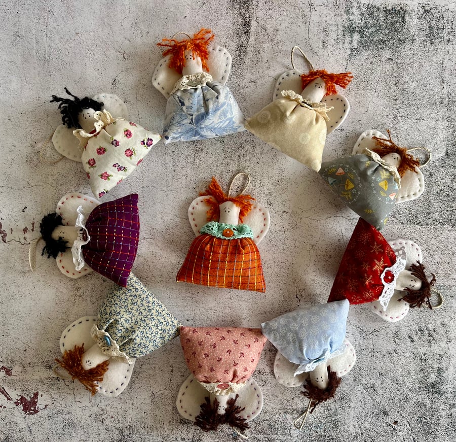 Lavender Filled Hanging Angel, Add fragrance to your wardrobe, drawers or office