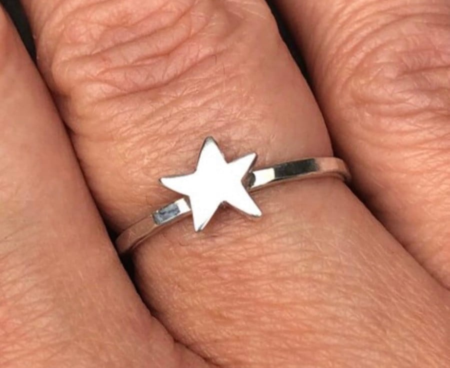 Star Ring, silver star ring, celestial ring, cosmos ring, space ring, celestial,