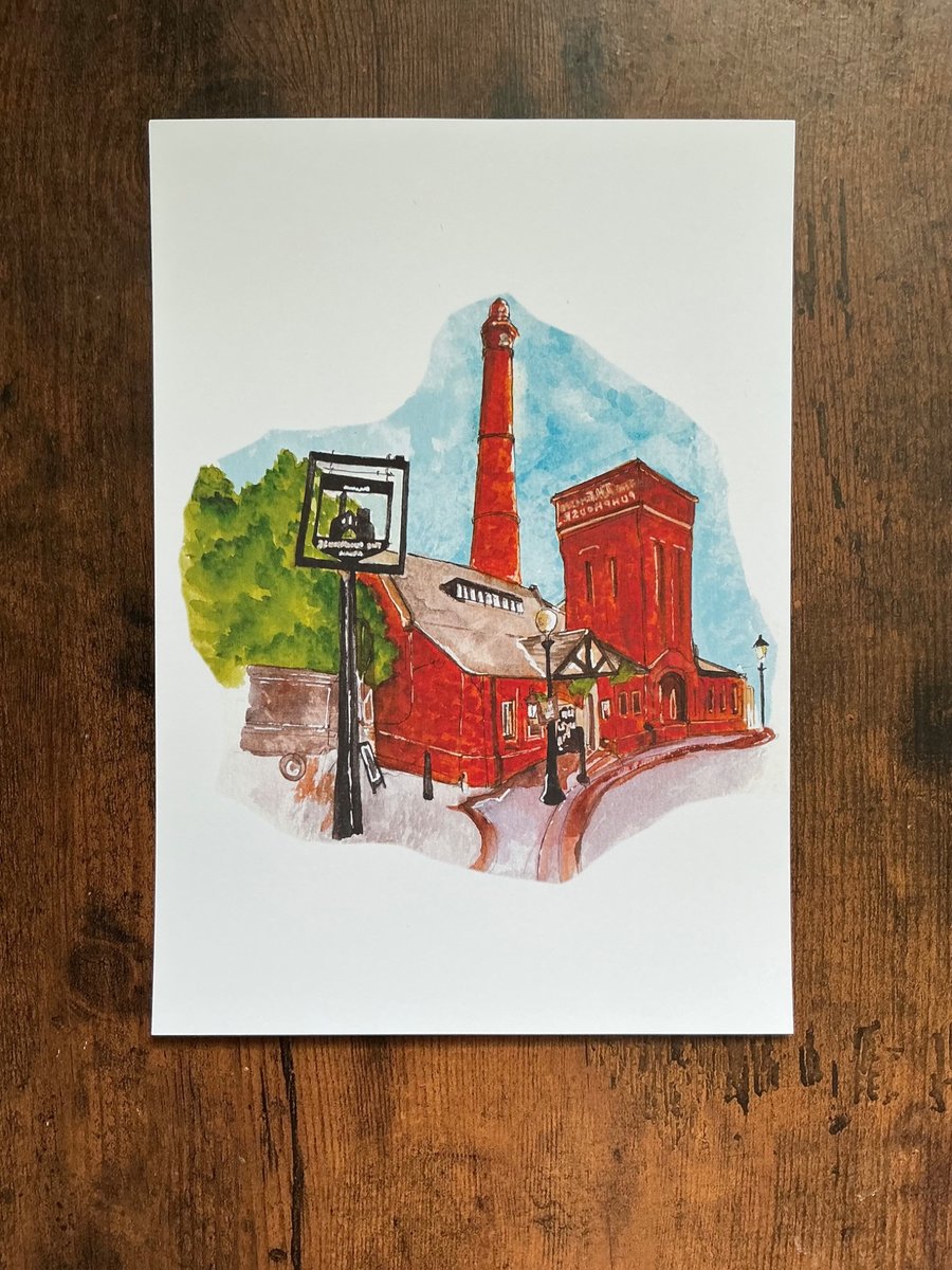 The Pumphouse Liverpool watercolour print