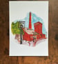 The Pumphouse Liverpool watercolour print