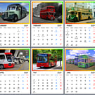 2027 Calendar Buses Vehicles A4 Size Wall Hanging 