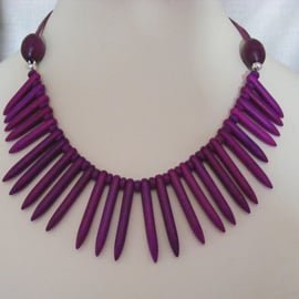 Dark Purple Howlite Necklace