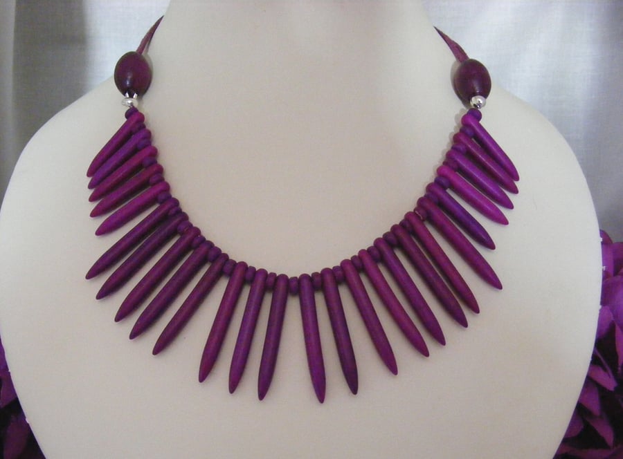 Dark Purple Howlite Necklace