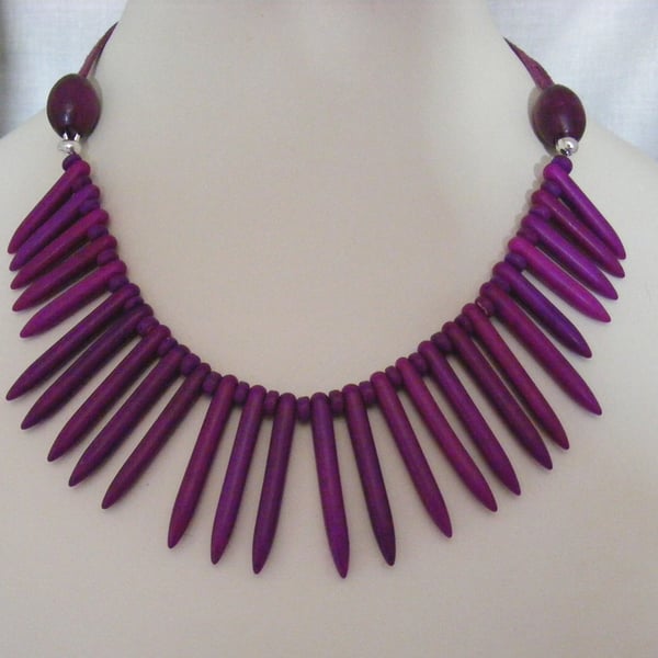 Dark Purple Howlite Necklace