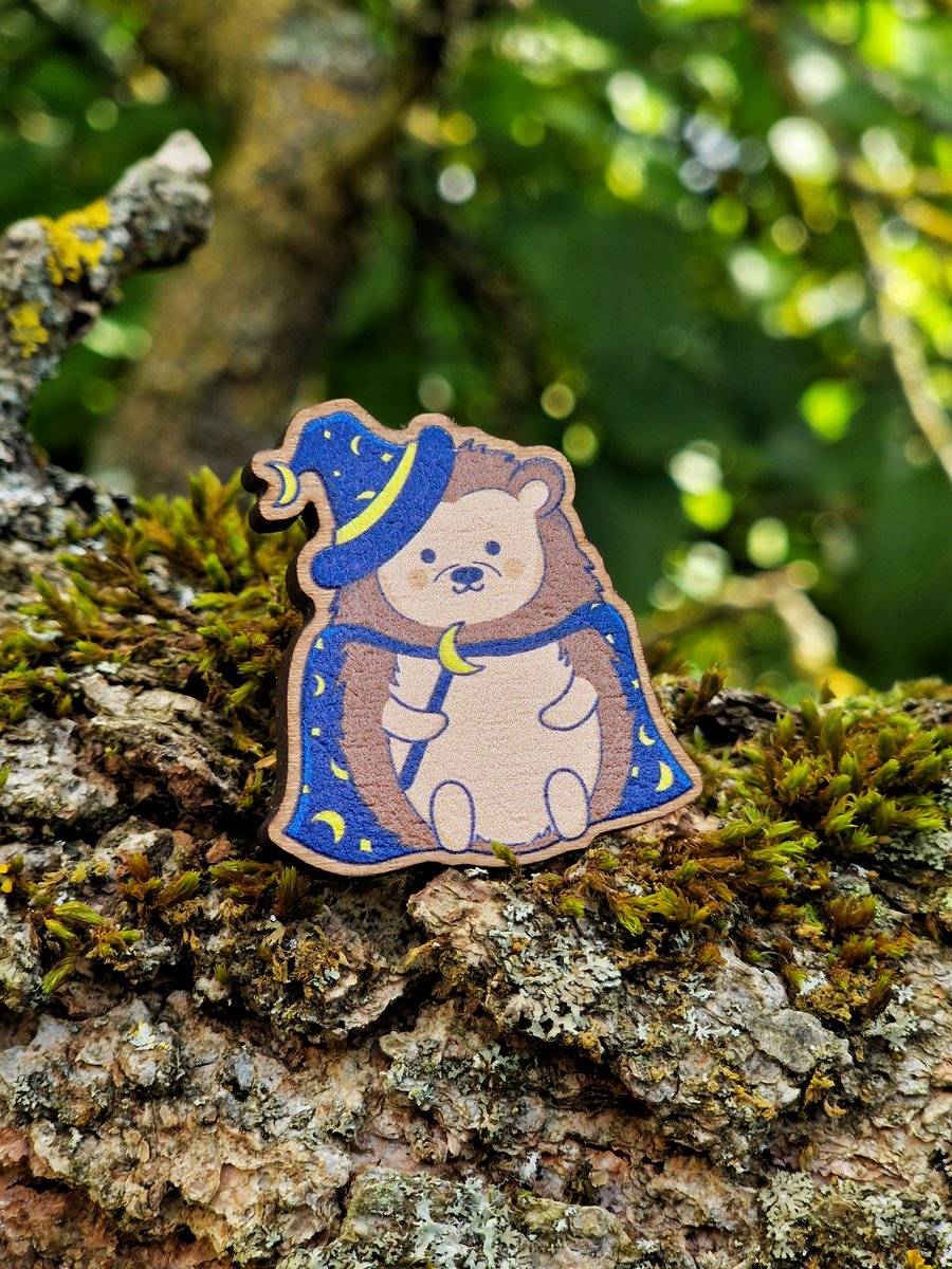 Hedgehog pin, Wizard pin, Hedgehog gift, Hedgehog jewellery