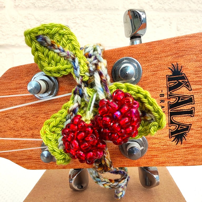 Raspberry Ukulele Headstock Decoration