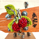 Raspberry Ukulele Headstock Decoration