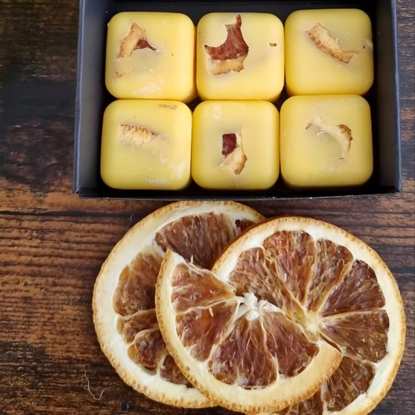 Spiced Orange Scented Soy Wax Melts Gift Box Vegan Friendly Handcrafted