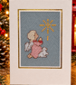 Handmade Cross Stitch Christmas Angel Card – Traditional Festive Card – 6 x 4 In