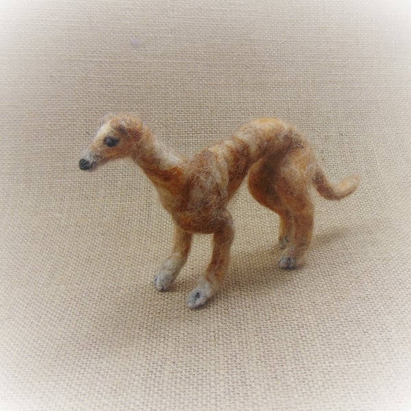 Needle Felted Dog, Miniature Dog, Sighthound Sculpture, Miniature Greyhound