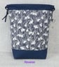 Project bag, drawstring bag, snowdrops, Liberty fabric - Image 10
