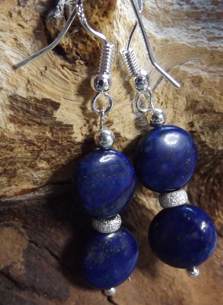 Sterling silver earrings with lapis lazuli 