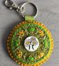 Hand Embroidered Daisy Chain Keyring or Bag Charm  - Image 1