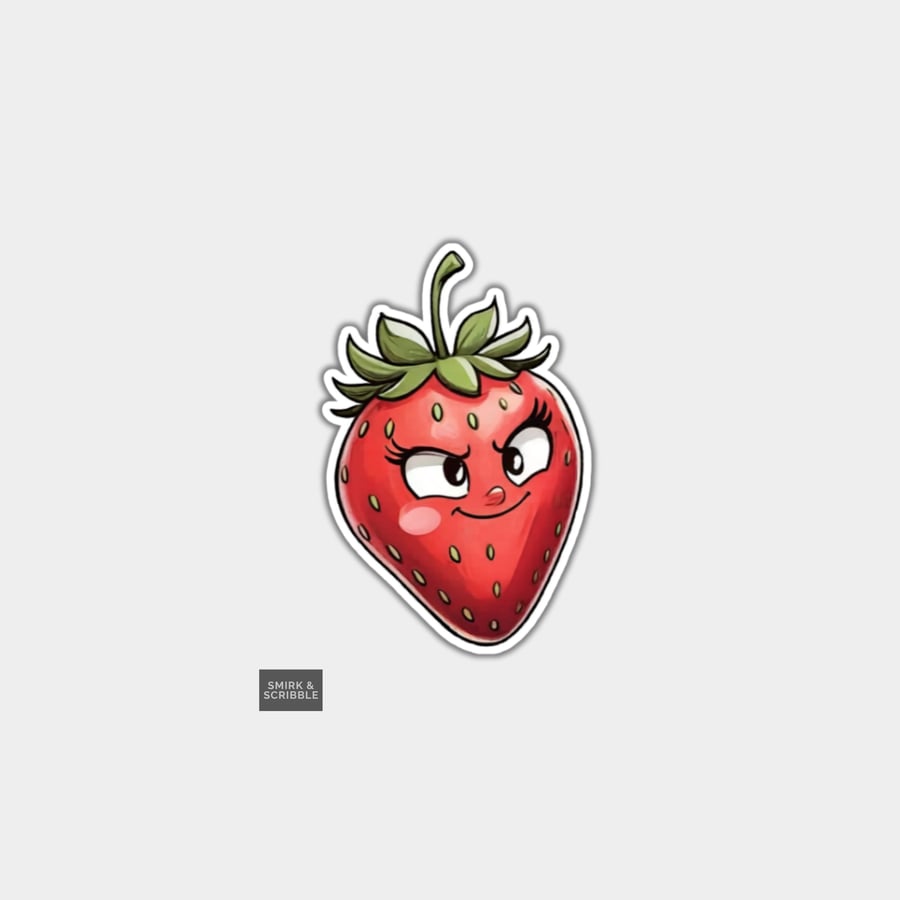 Funny Vinyl Sticker For Adults - Cheeky Strawberry - Folksy