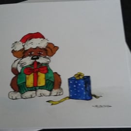 HAND PAINTED CHRISTMAS CARD