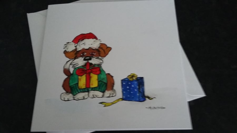 HAND PAINTED CHRISTMAS CARD
