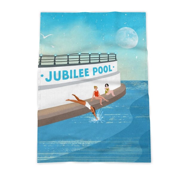 Jubilee Pool, Penzance, Cornwall Tea Towel