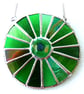 Green Suncatcher Stained Glass Handmade Colour Wheel Handmade - Image 3