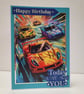 Kids, Children's, Boys, Girls Birthday Card - Colourful Sports Cars