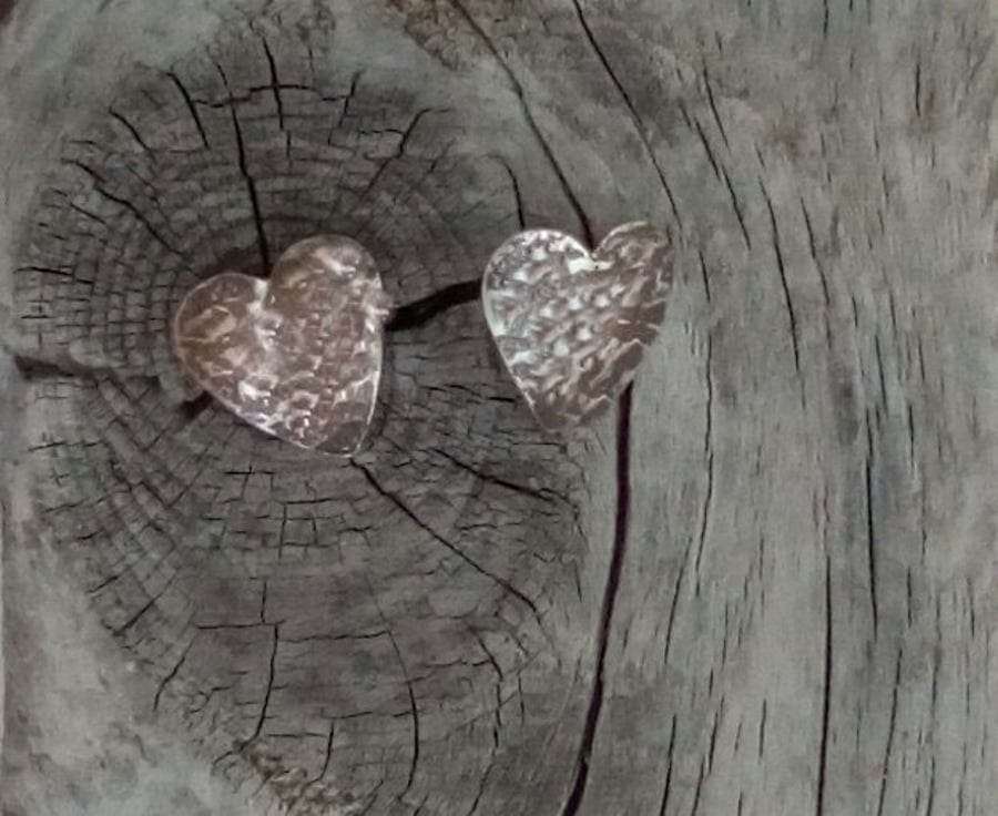 Stud Heart Silver Earrings