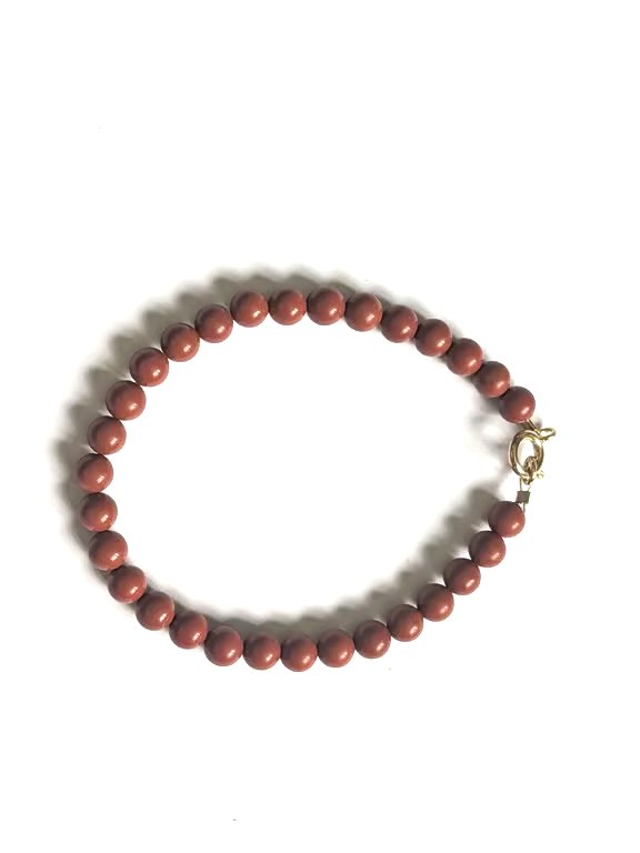 Red Jasper Semi Precious Bead Bracelet