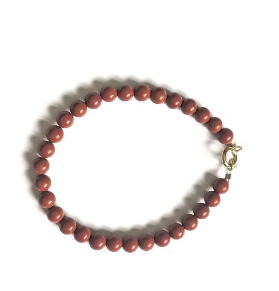 Red Jasper Semi Precious Bead Bracelet