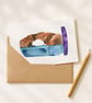 Summer Isles in a jar, A6 giclée greetings card with recycled brown envelope