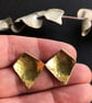 Brass and sterling silver stud earring. - Image 1