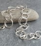 Silver circle earrings, Double twisted rings, Lightweight dangles - Image 6
