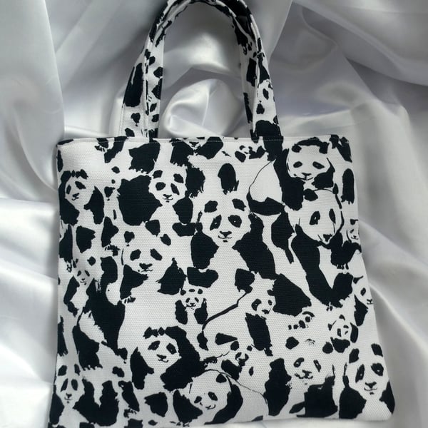 Mini panda bear tote bag