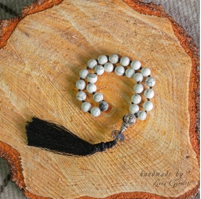 POCKET MALA- Hand knotted - 27 gemstones- quarter of a Mala